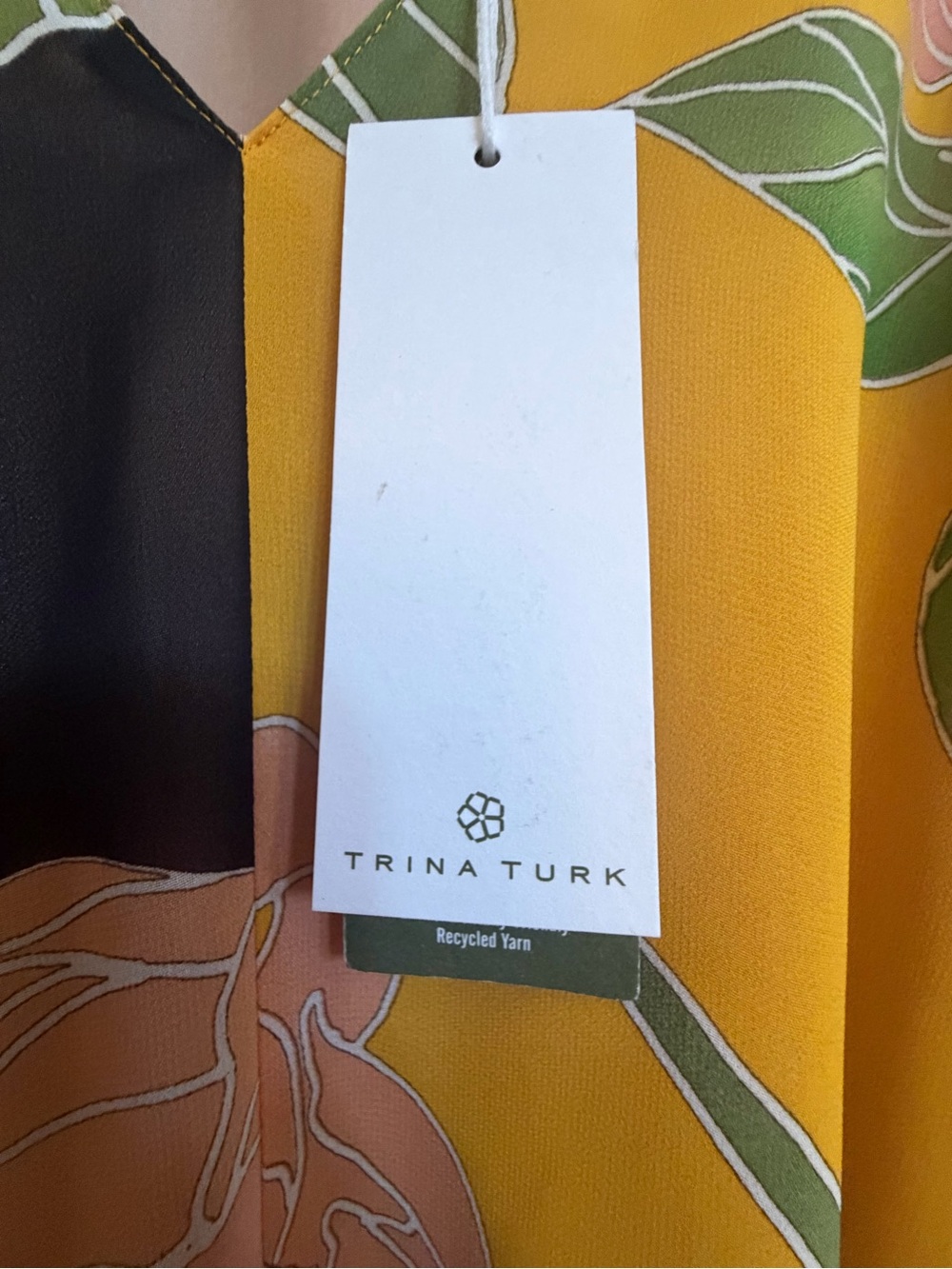Trina Turk "Love Caftan" Floral Print Chiffon Dress - Picture 3 of 5